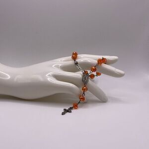 Religious 6” November Birthstone Beaded Rosary Bracelet